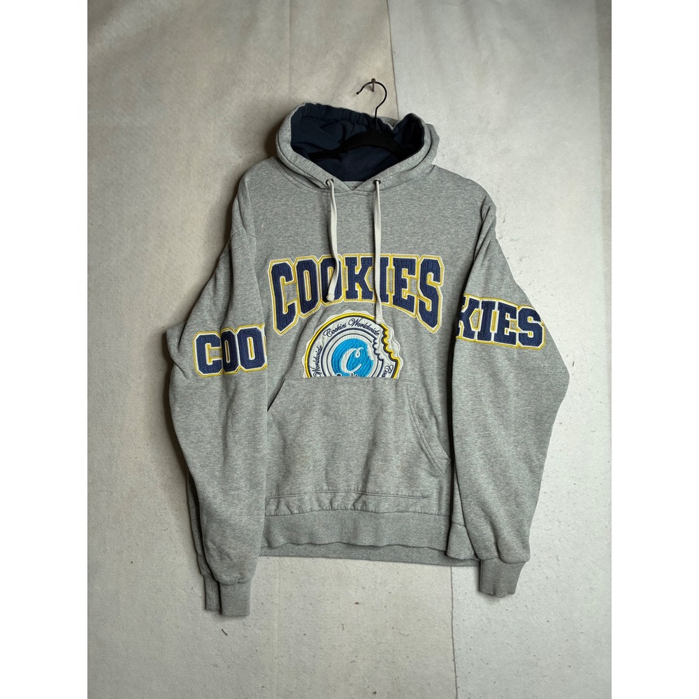 Cookies SF Mens XL Gray Worldwide Chenille Patch Pullover Hoodie Sweatshirt